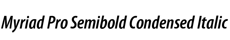 FontsMarket.com - Details of Myriad Pro Semibold Condensed Italic font