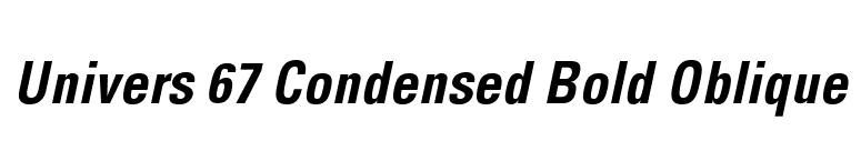 FontsMarket.com - Download Univers 67 Condensed Bold Oblique font for FREE